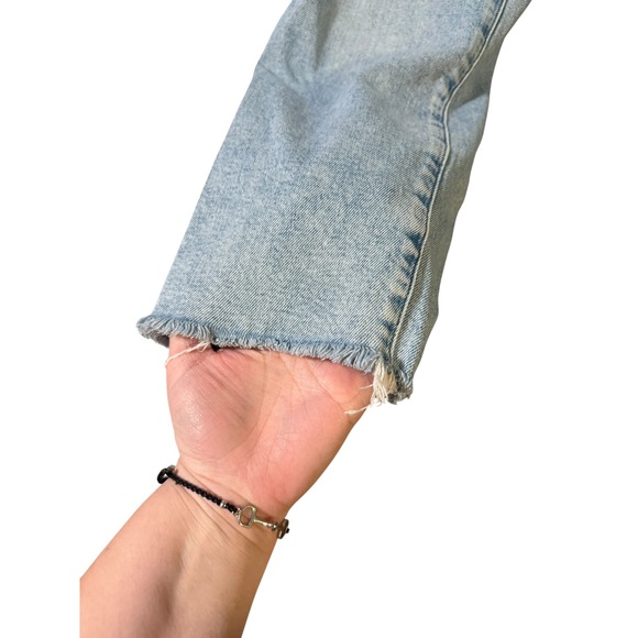 J.Crew Size 28 Essential Straight Jeans Light Wash Raw Hem Re-Imagined Blue - Picture 9 of 9